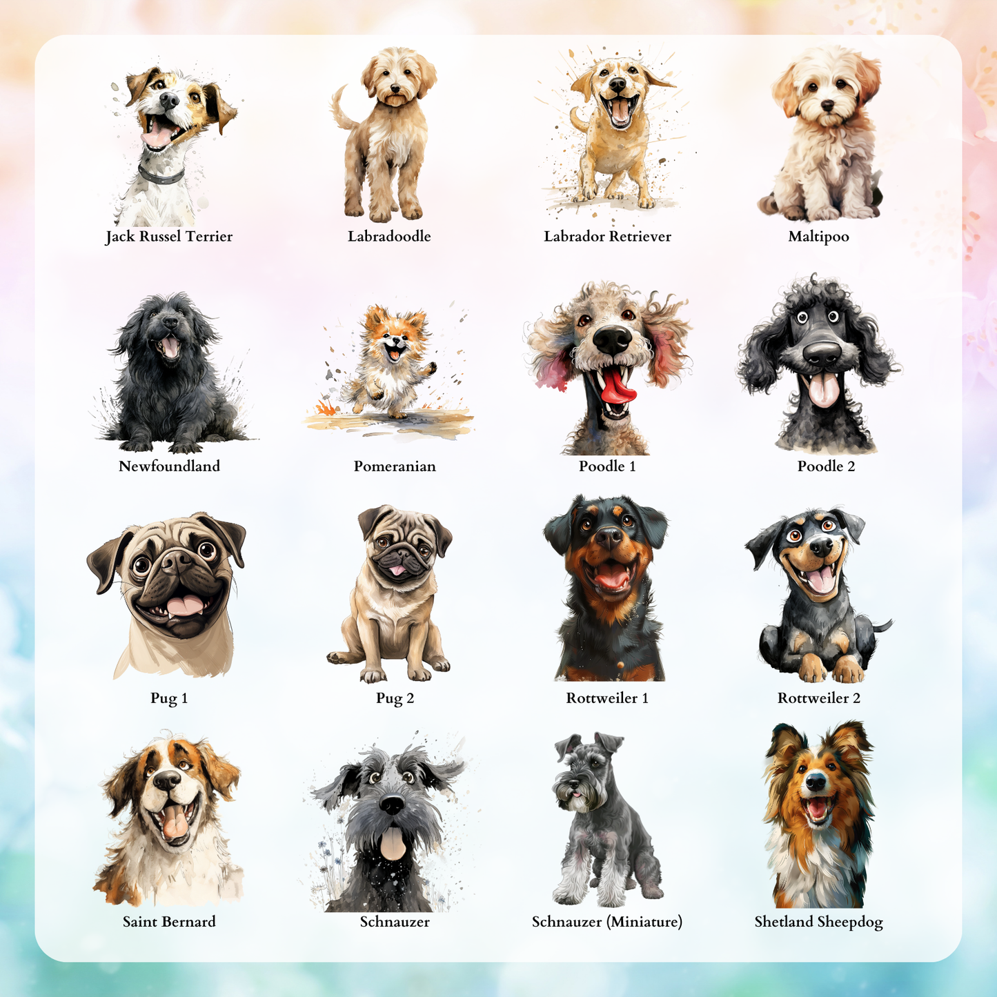 Dog Breed Decals | 4" UV DTF Decal