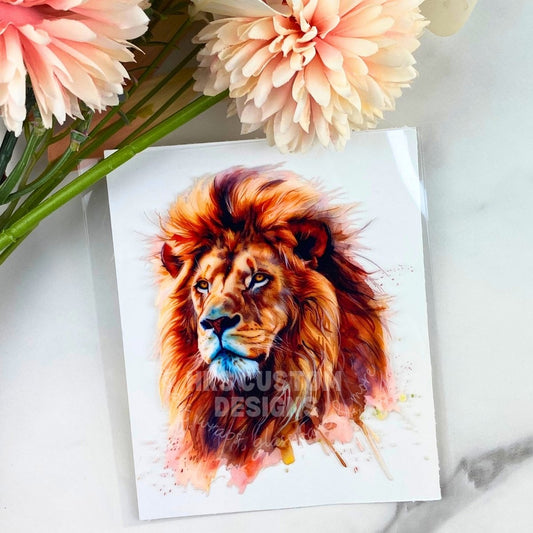 Watercolor Lion1 | 4" UV DTF Decal
