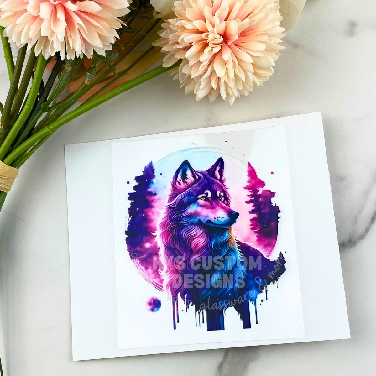 Wolf (full moon) | 4" UV DTF Decal