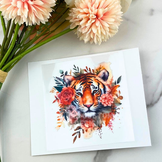 Tiger (floral) | 4" UV DTF Decal