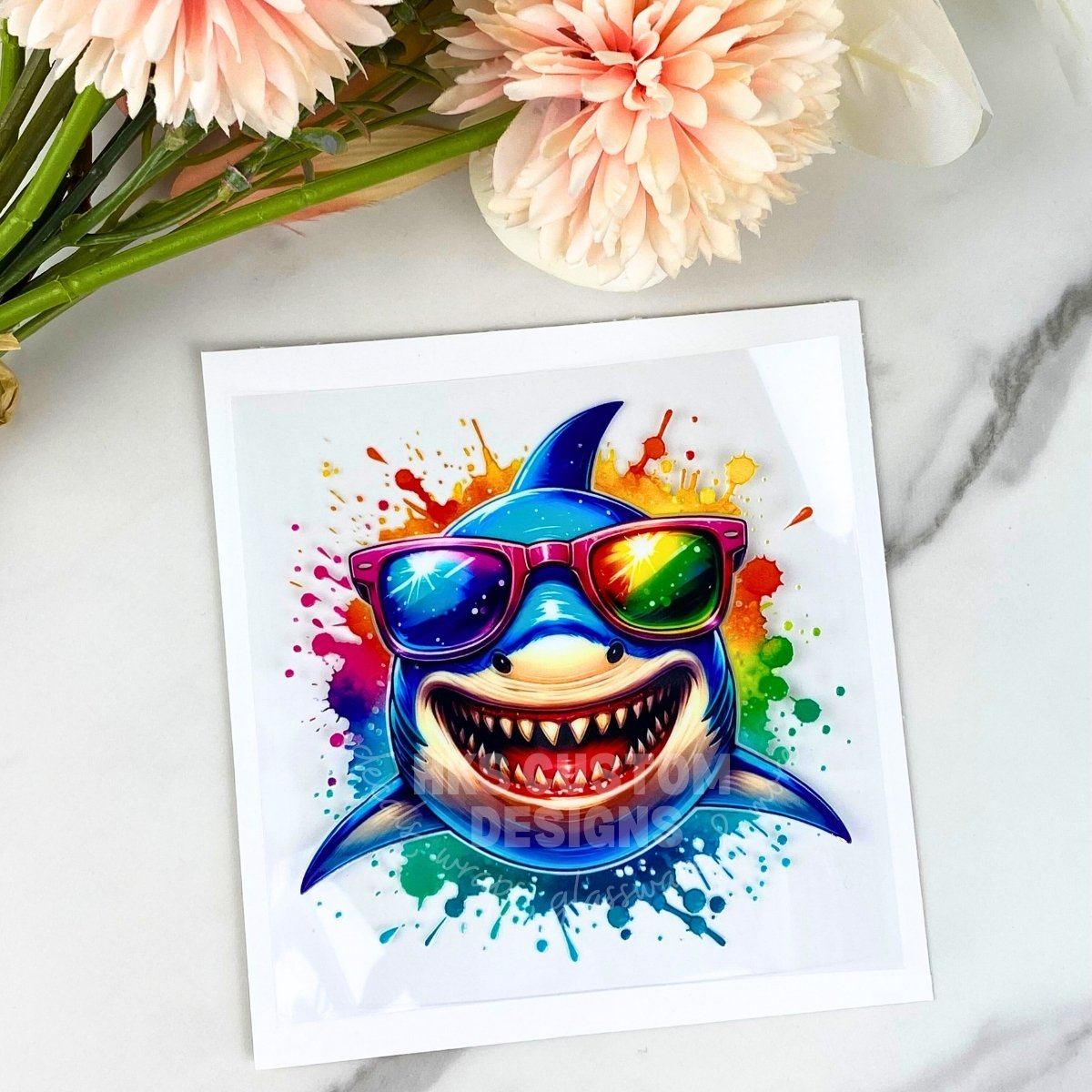 Shark w/Sunglasses | 4" UV DTF Decal