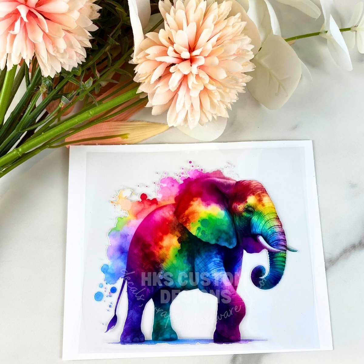 Watercolor Elephant | 4" UV DTF Decal