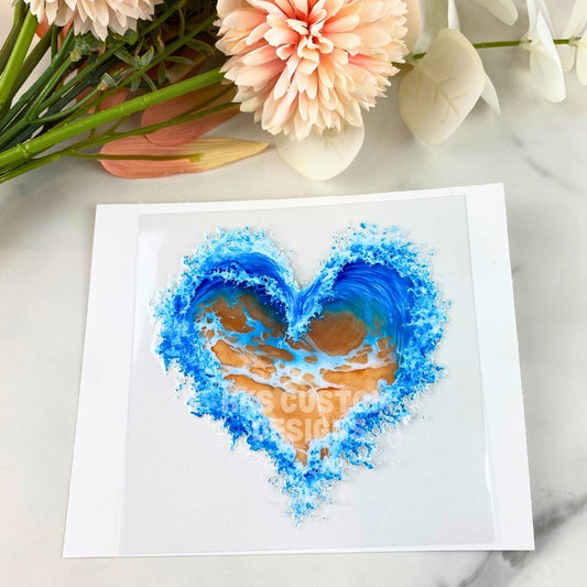 Beach Wave Heart | 4" UV DTF Decal