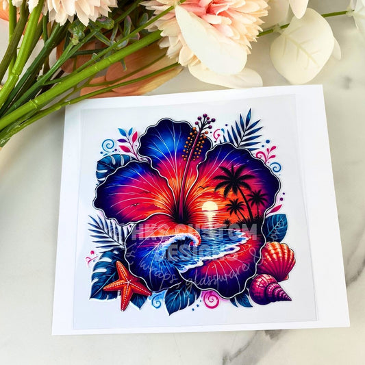 Hibiscus Flower | 4" UV DTF Decal