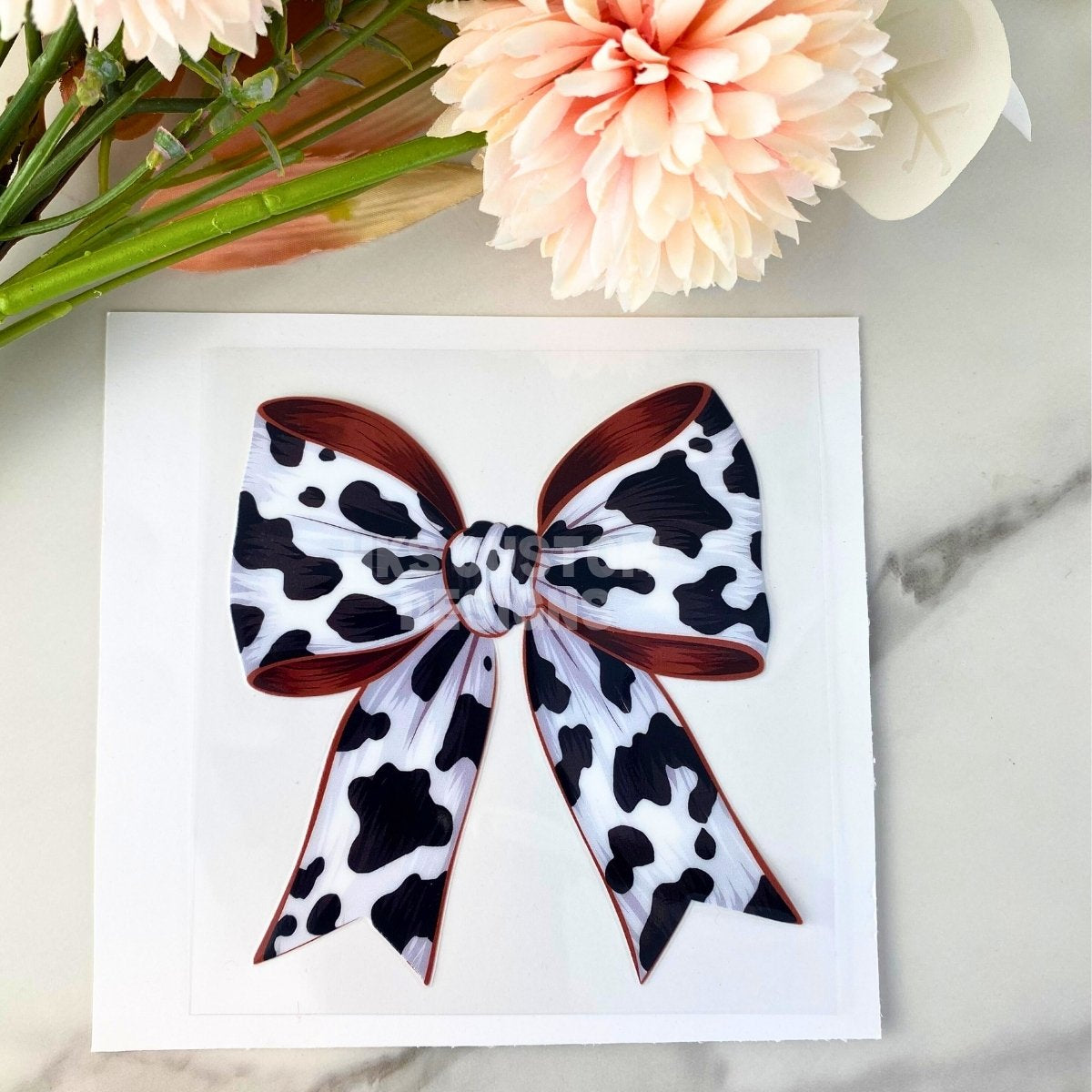 Cow print Bow | 4" UV DTF Decal
