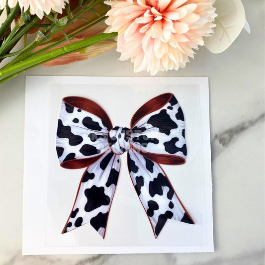 Cow print Bow | 4" UV DTF Decal