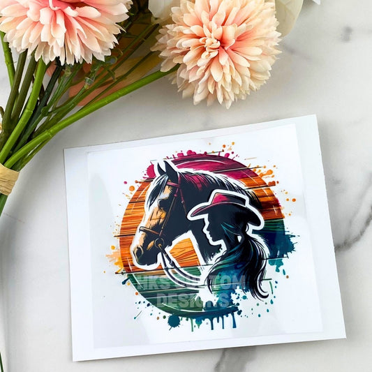 Horse (cowgirl) | 4" UV DTF Decal