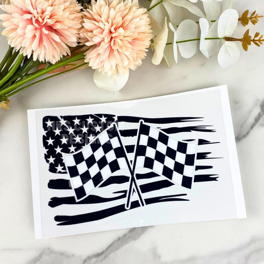 Racing Flags | 4" UV DTF Decal