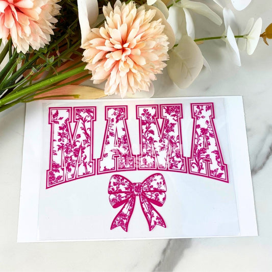 Mama Pink Bow | 4" UV DTF Decal