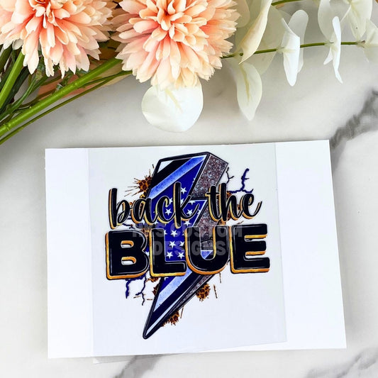Back the Blue (lightning bolt) | 4" UV DTF Decal