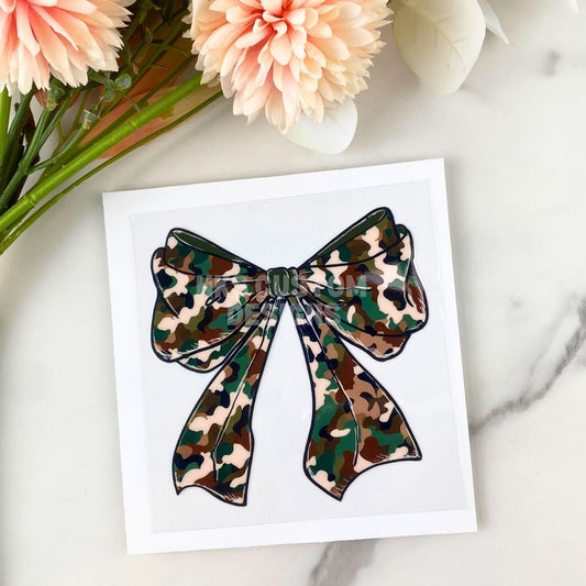 Camo Bow | 4" UV DTF Decal