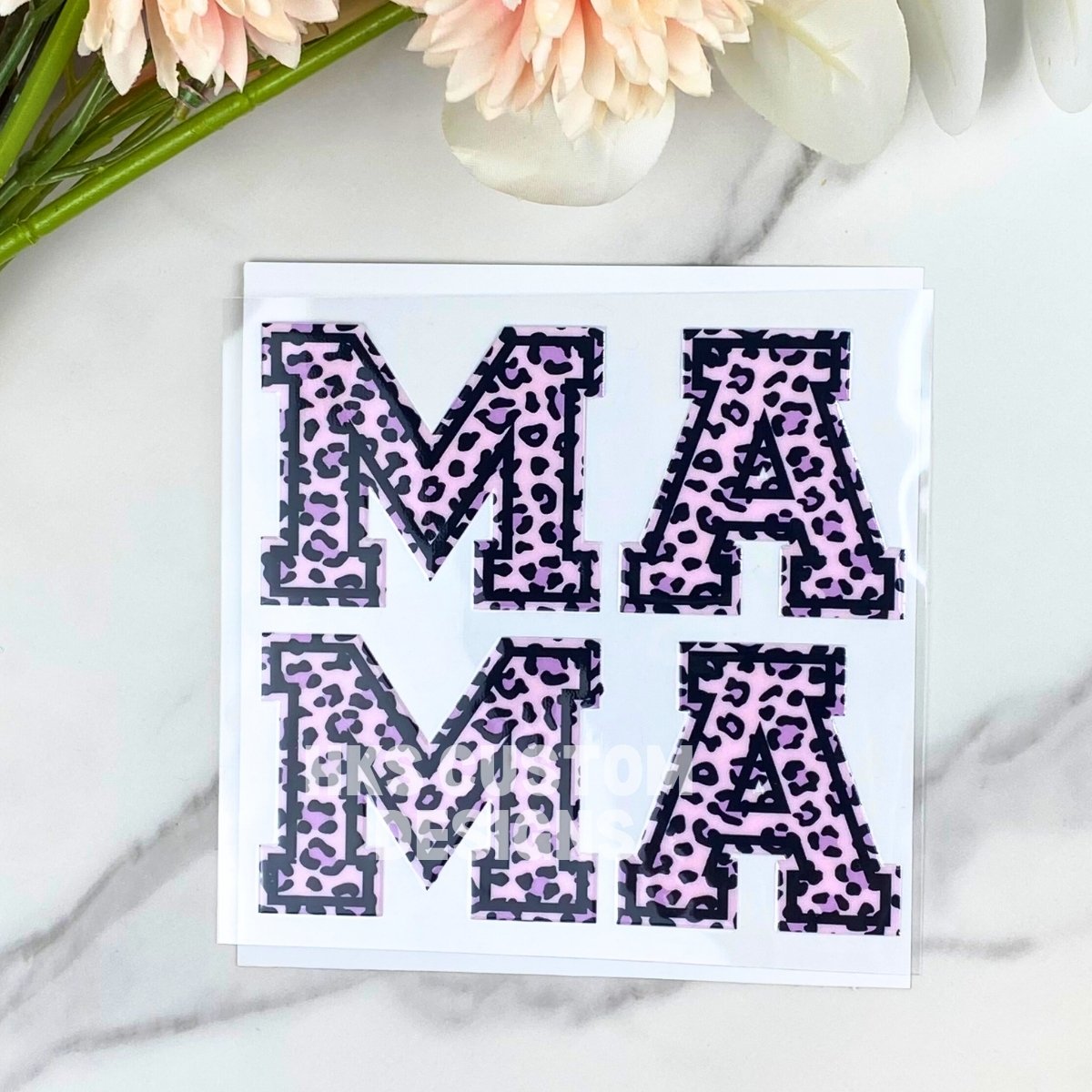 MAMA (pink leopard) | 4" UV DTF Decal