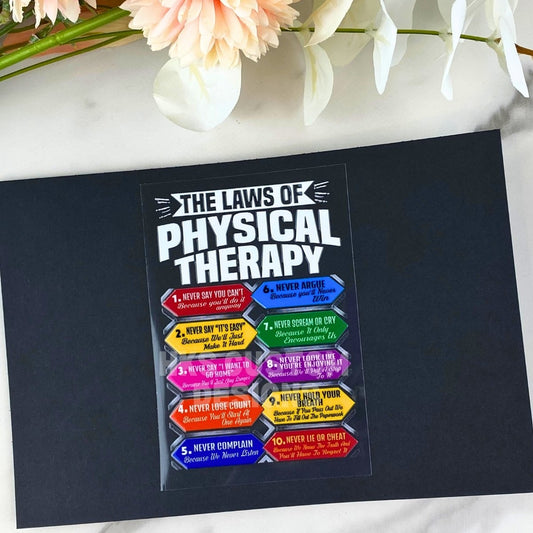 The Laws of Physical Therapy | 4" UV DTF Decal