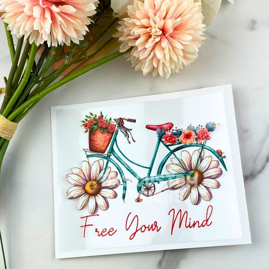 Free your mind (bike) | 4" UV DTF Decal