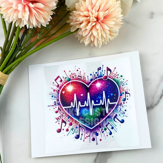 Music (heart) | 4" UV DTF Decal