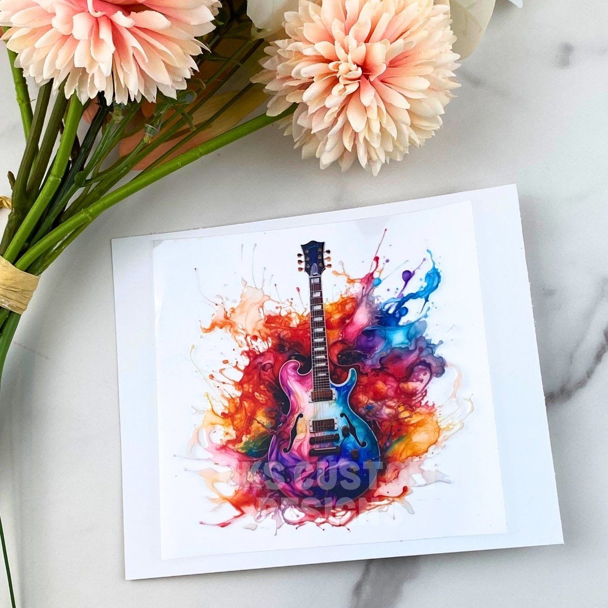 Guitar (watercolor) | 4" UV DTF Decal