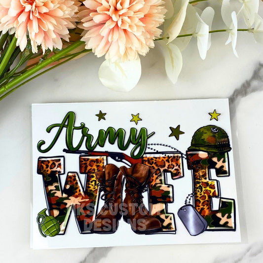 Army Wife | 4" UV DTF Decal