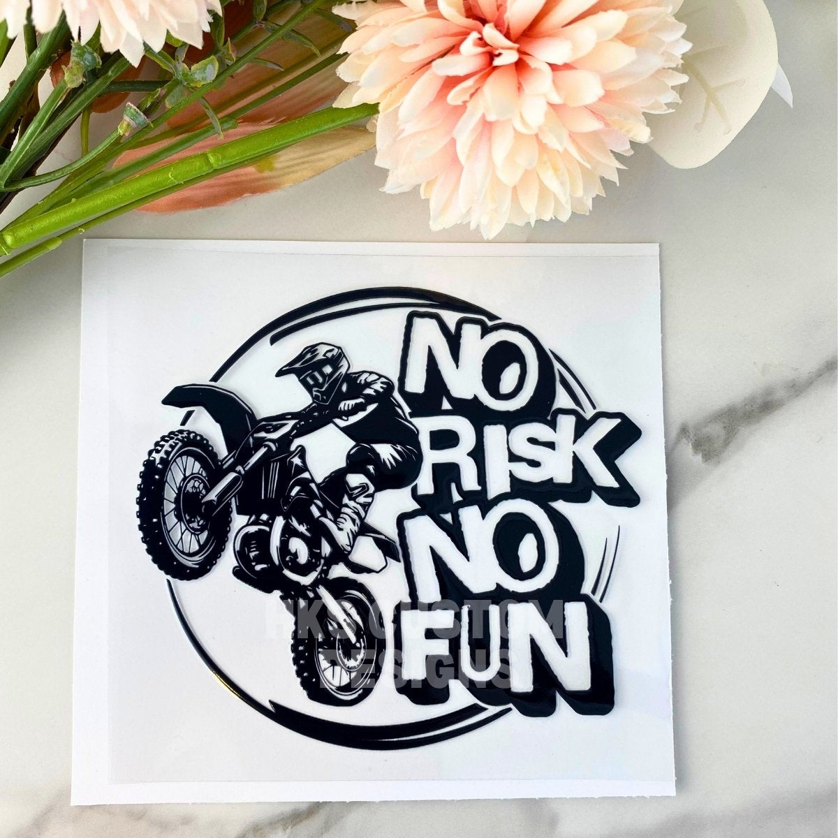 Motocross No Risk No Fun | 4" UV DTF Decal