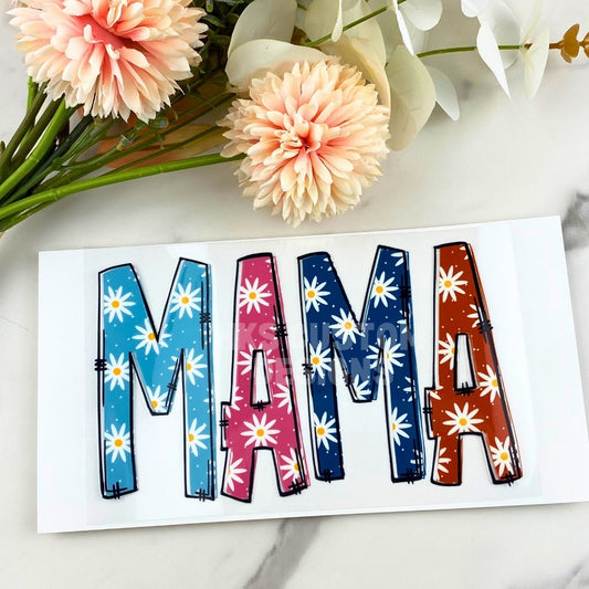 MAMA (white daisy) | 4" UV DTF Decal