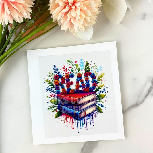 Read (floral) | 4" UV DTF Decal
