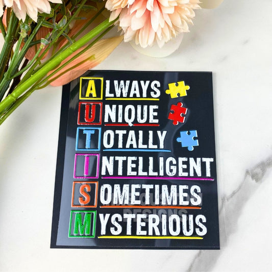 Autism Always Unique | 4" UV DTF Decal