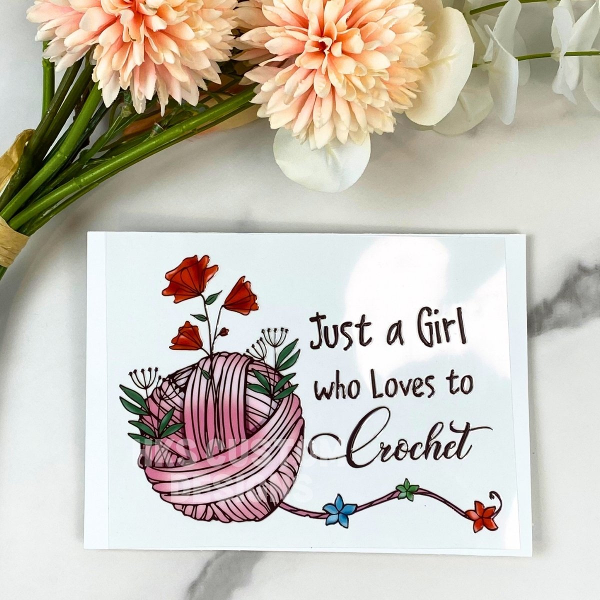 Just a girl who loves to crochet | 4" UV DTF Decal