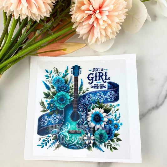 Just a girl who loves country music | 4" UV DTF Decal