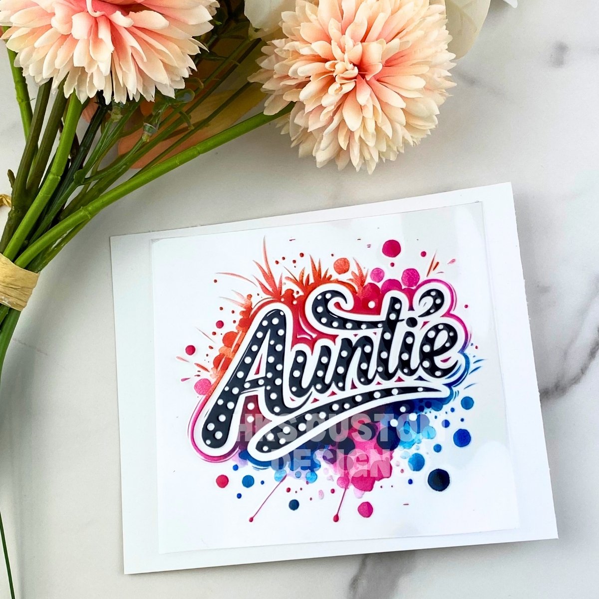 Auntie (watercolor) | 4" UV DTF Decal