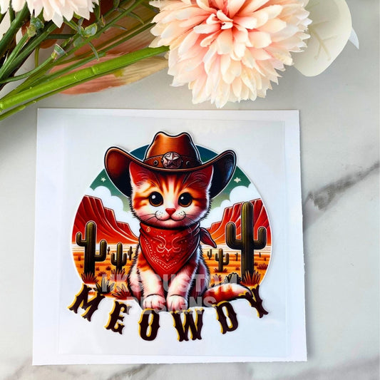 Meowdy Western Cat | 4" UV DTF Decal