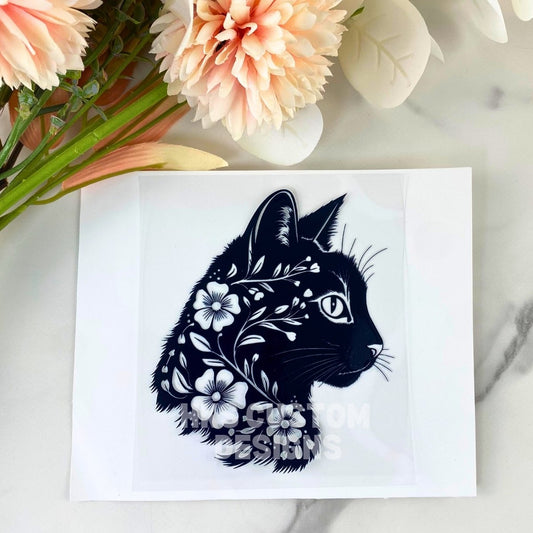 Flower Cat | 4" UV DTF Decal