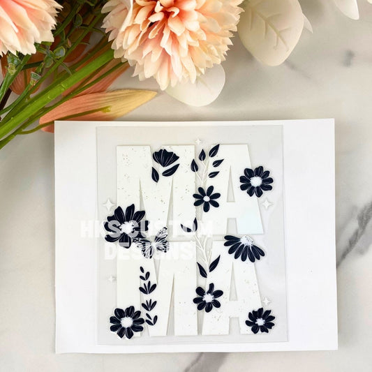 Floral Mama White | 4" UV DTF Decal
