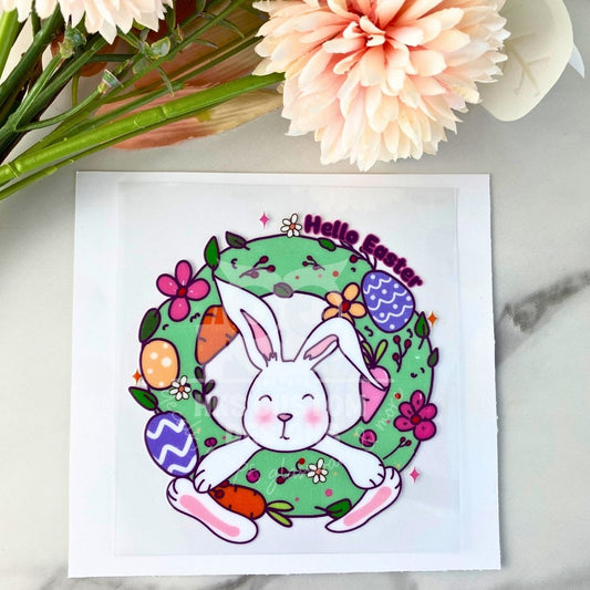 Bunny Wreath | 4" UV DTF Decal