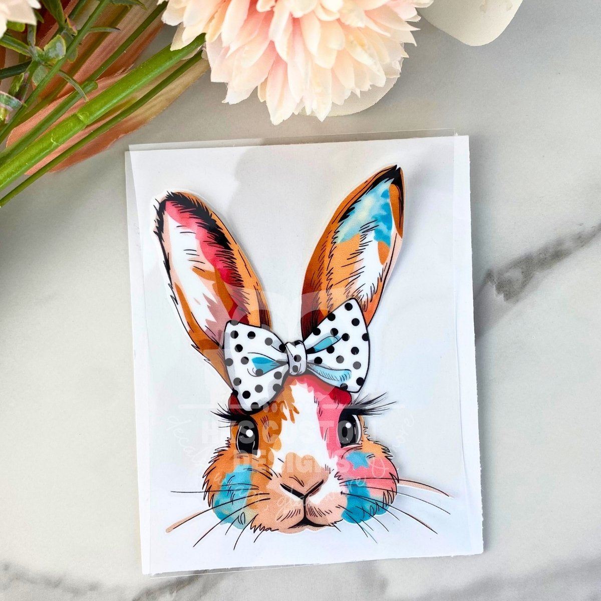 Bunny with Bow | 4" UV DTF Decal