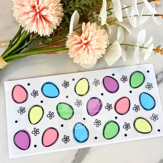 Colorful Eggs | 16 oz UV DTF Wrap