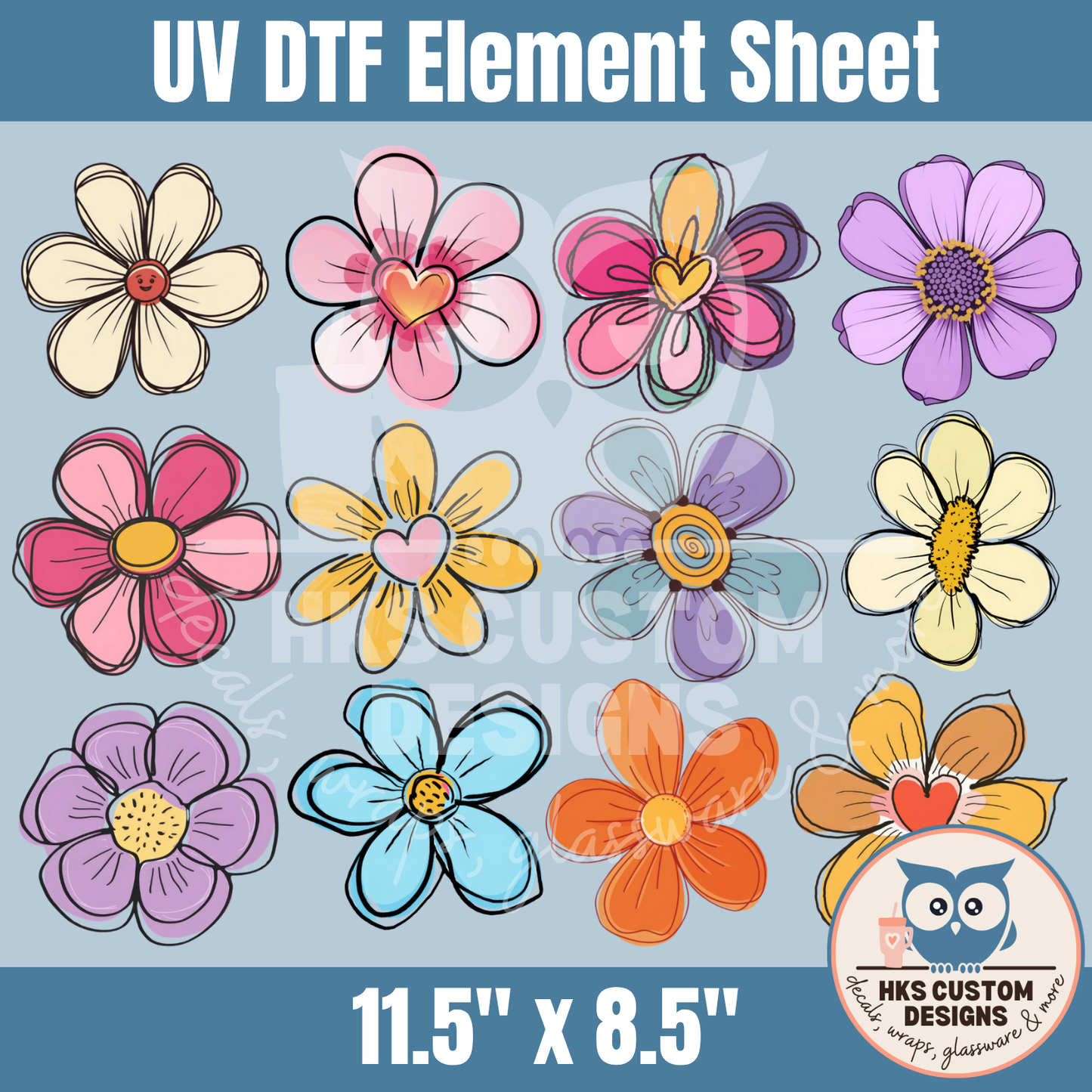 Doodle Flowers | Element Sheet