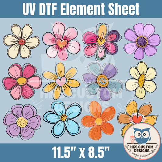 Doodle Flowers | Element Sheet