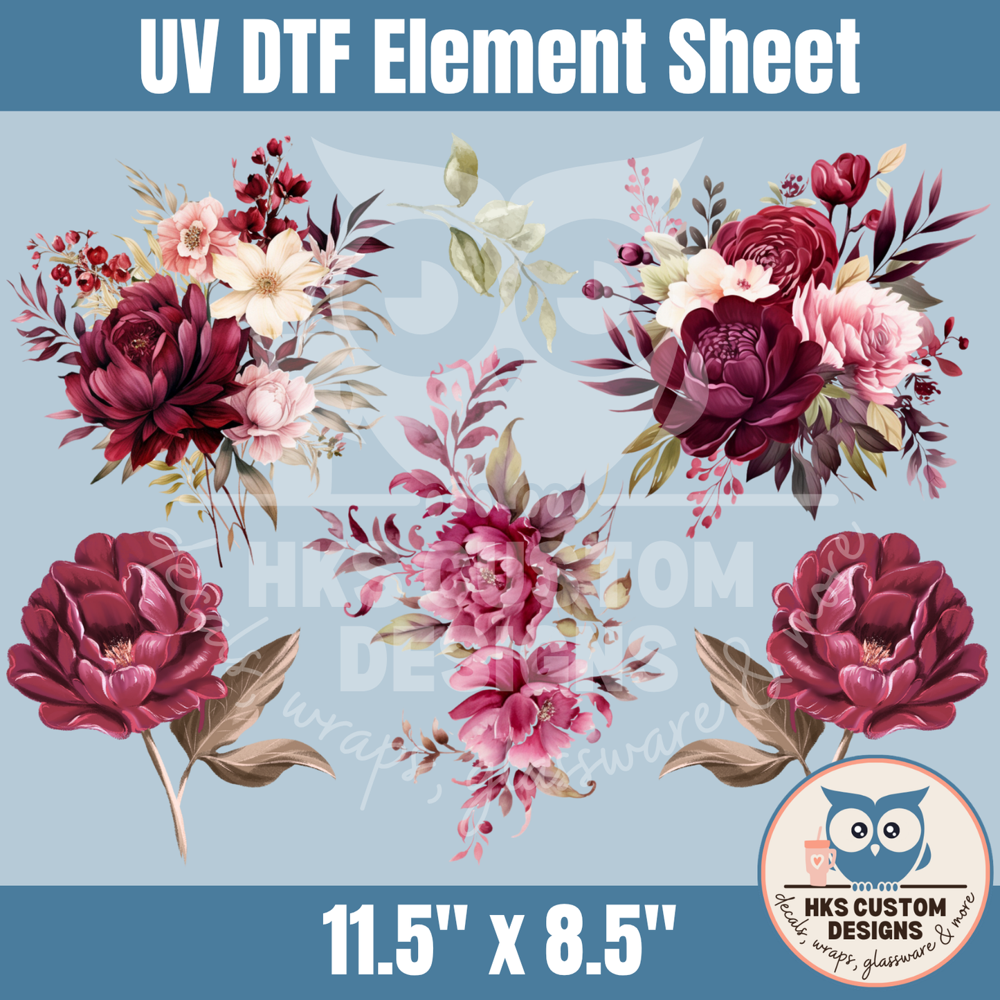 Burgundy Floral | Element Sheet