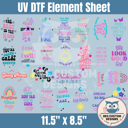 Positivity Hotel Keychains | Element Sheet