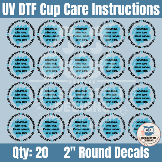 Blue 2" Cup Care Instructions | Element Sheet