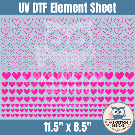 Pink Hearts | Element Sheet