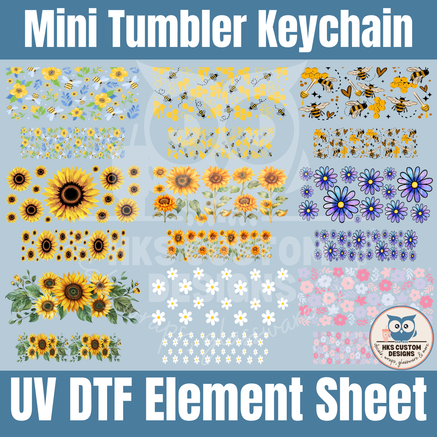 Floral 3 Mini Tumbler | Element Sheet