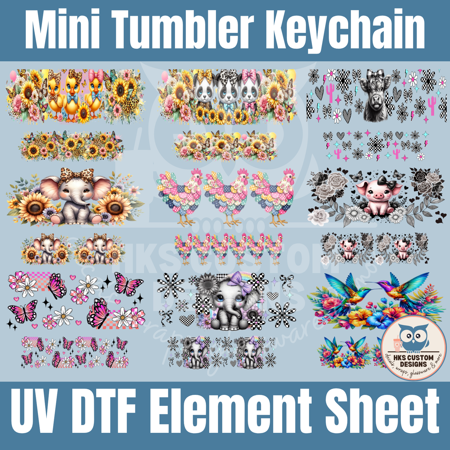 Cute Animal Mini Tumbler | Element Sheet