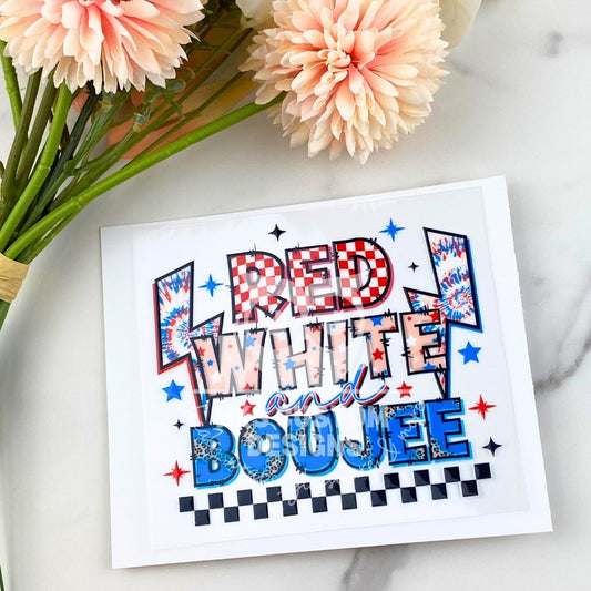 Red White & Boujee | 4" UV DTF Decal