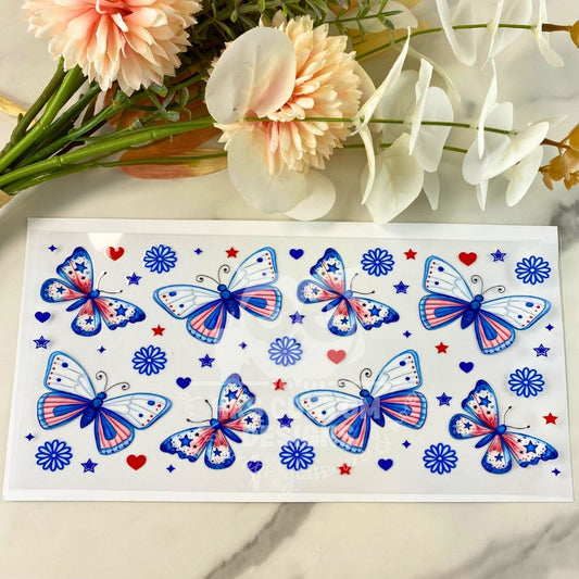 USA Butterflies | 16 oz UV DTF Wrap