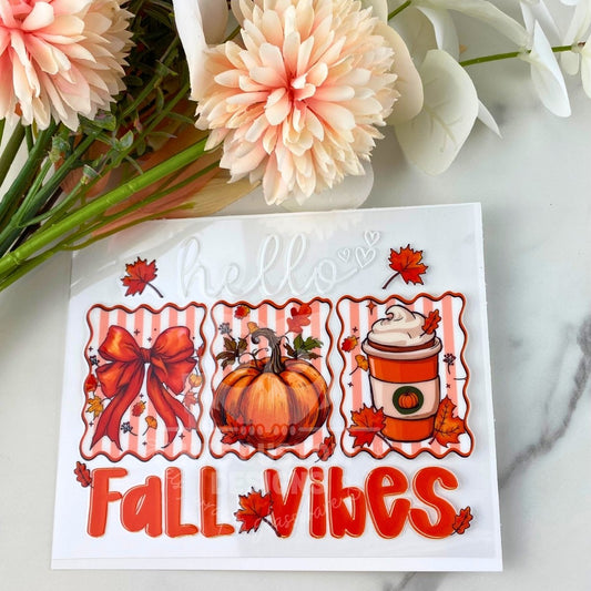 Hello Fall Vibes | 4" UV DTF Decal