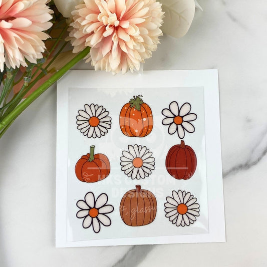 Floral Pumpkin | 4" UV DTF Decal