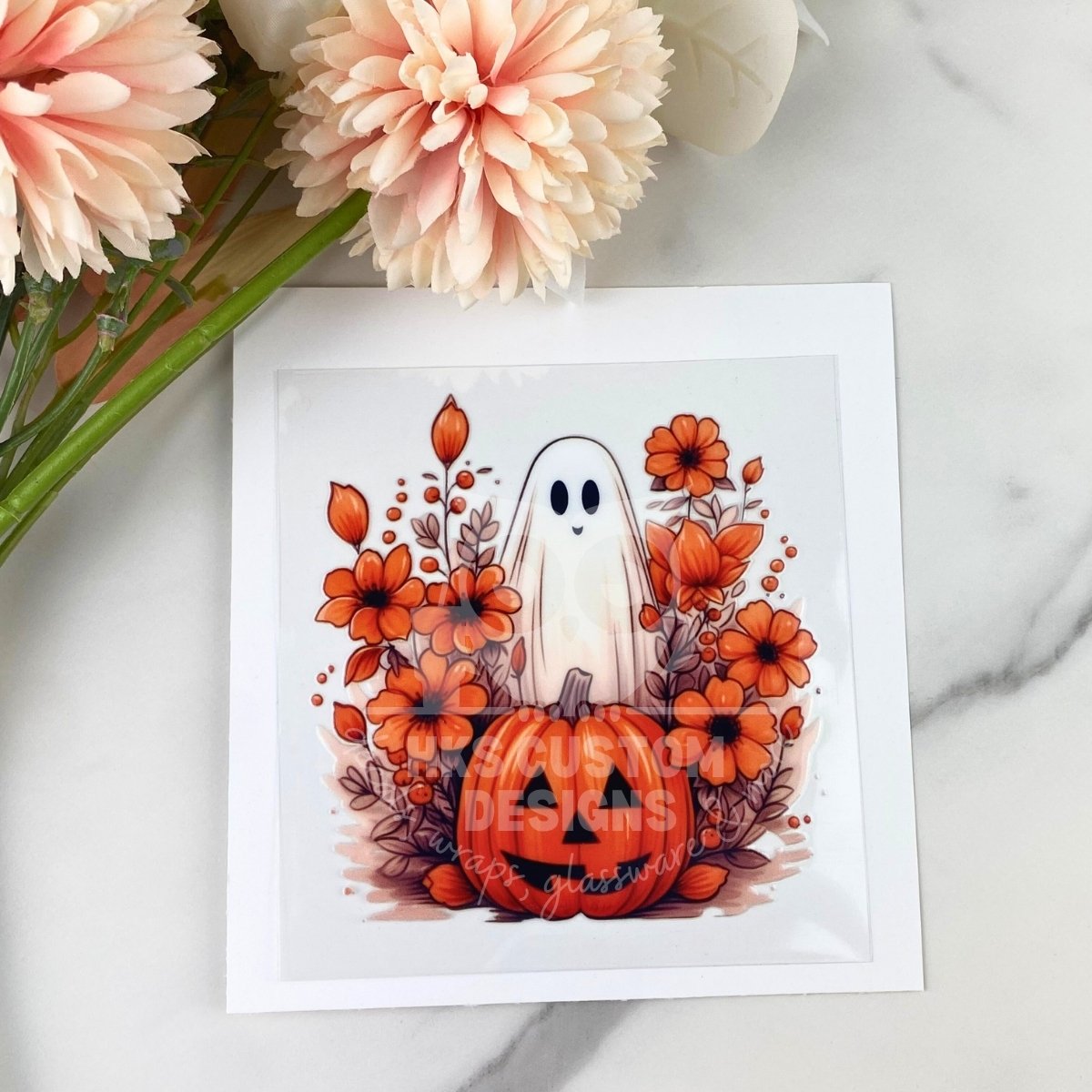 Fall Pumpkin Ghost | 4" UV DTF Decal