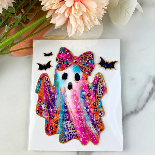 Colorful Glitter Ghost | 4" UV DTF Decal