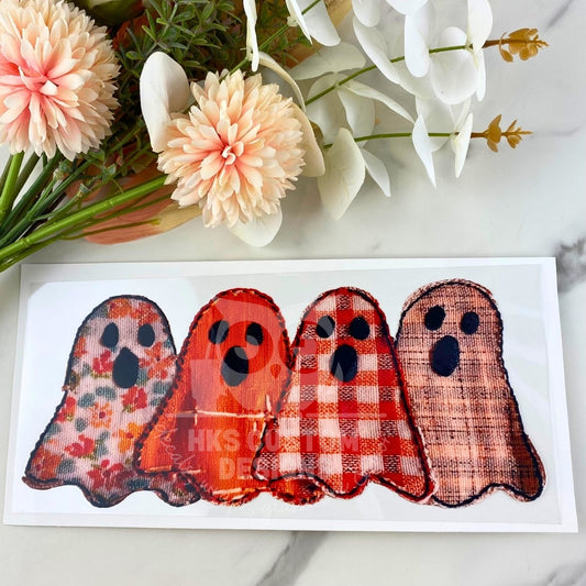 Four Felt Ghosts | 16 oz UV DTF Wrap