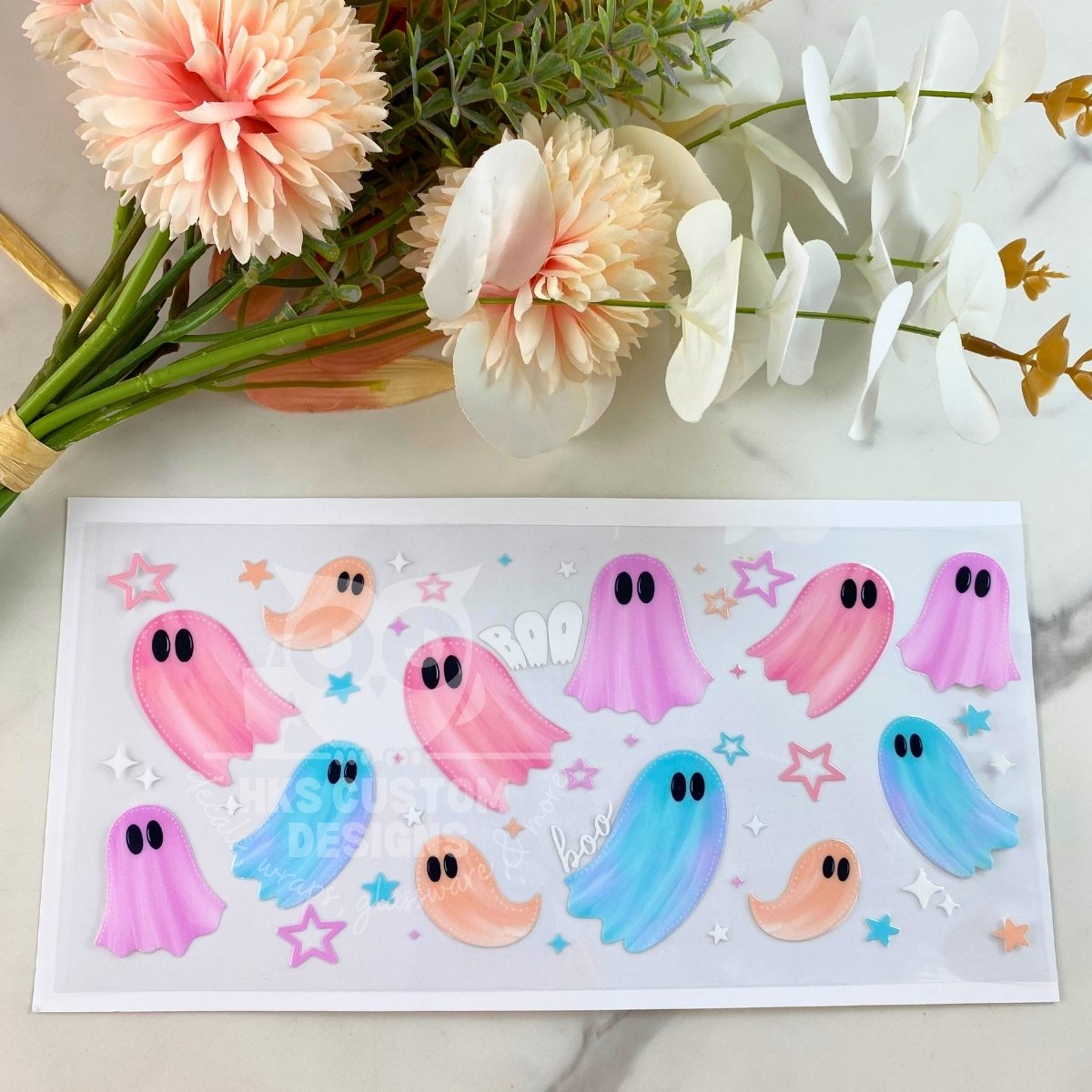 Pastel Ghosts | 16 oz UV DTF Wrap